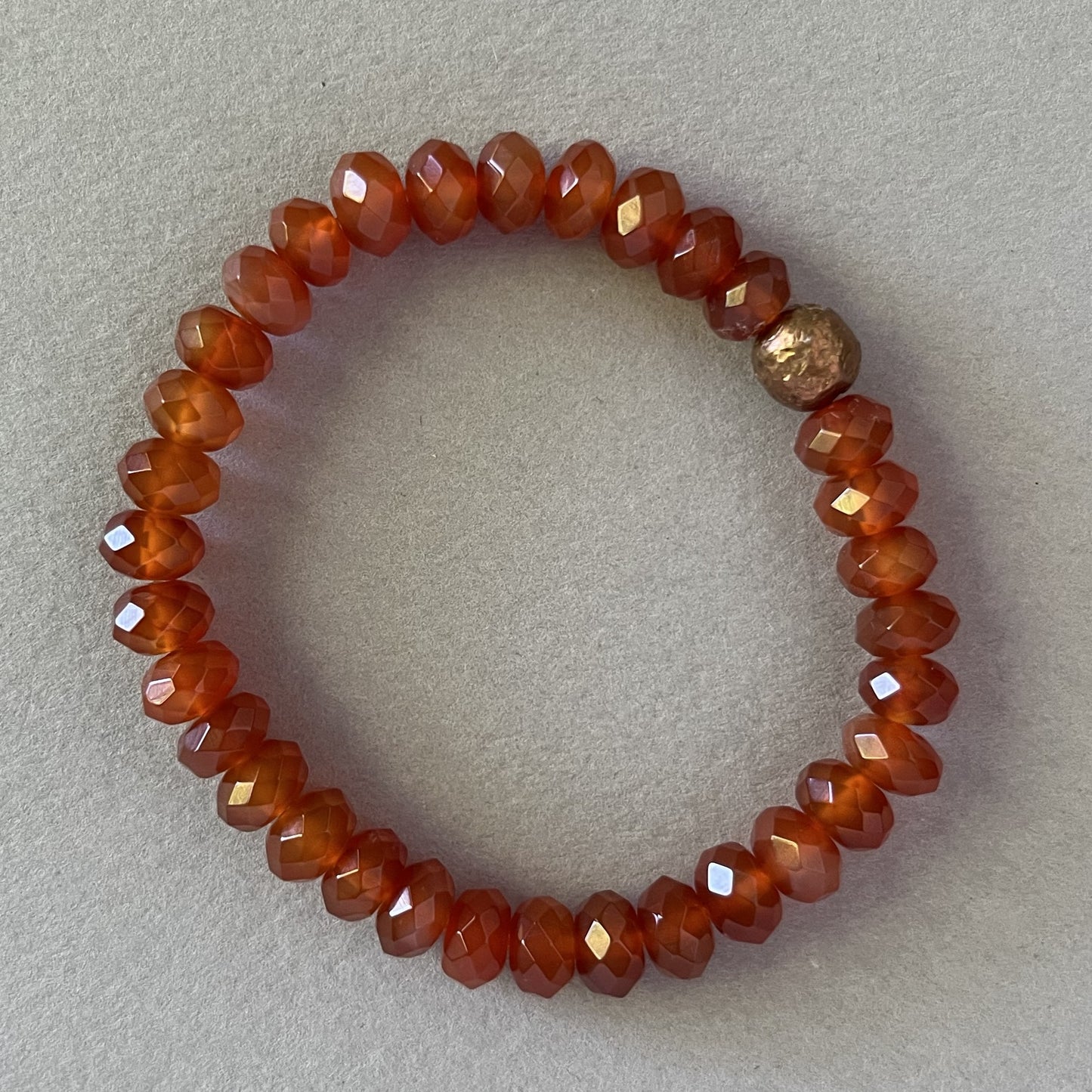 Carnelian Bracelet with Copper Accent