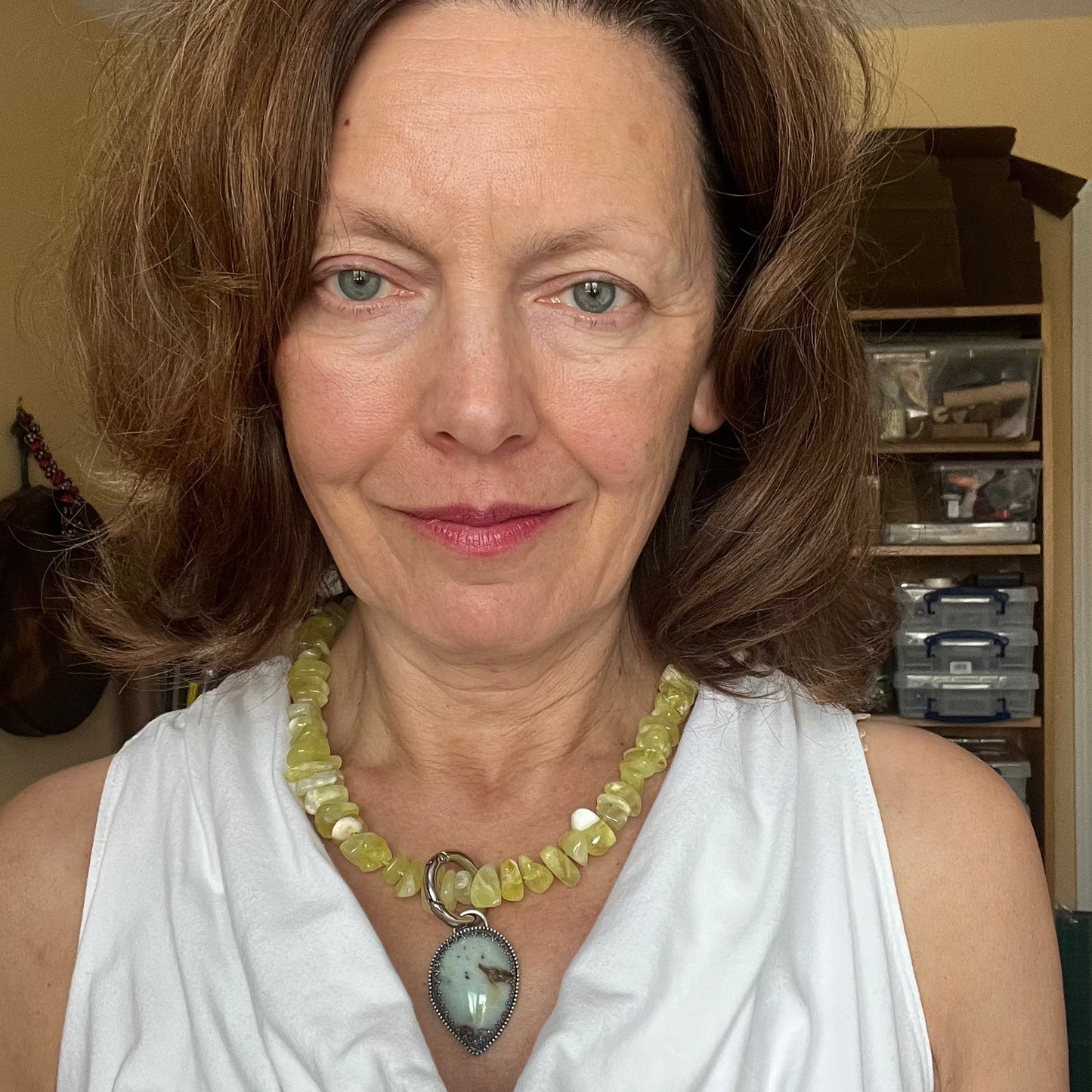 Hand-Knotted Prehnite Necklace