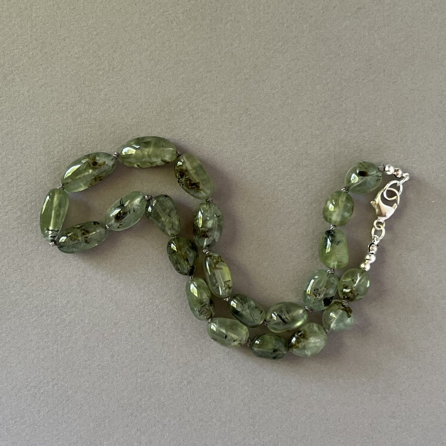 Hand-Knotted Prehnite Necklace