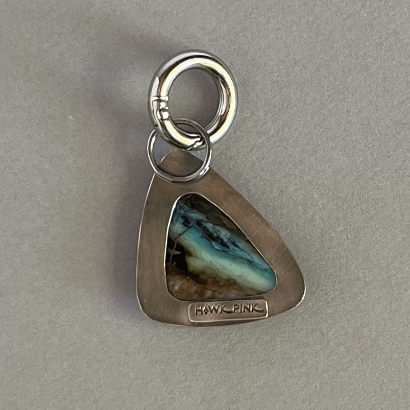 Blue Opalized Petrified Wood Pendant