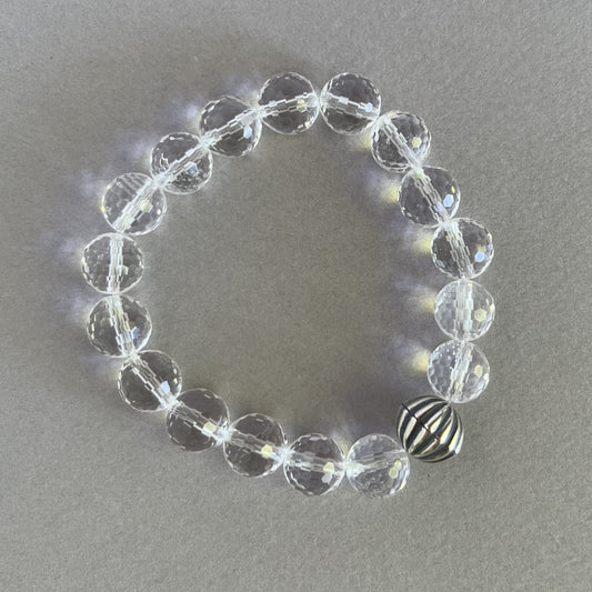 Clear Quartz with Sterling Accent Bead