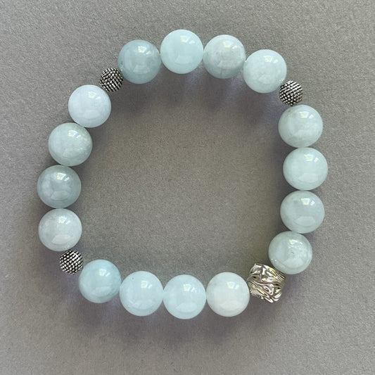 Aquamarine Bracelet with Sterling Accents