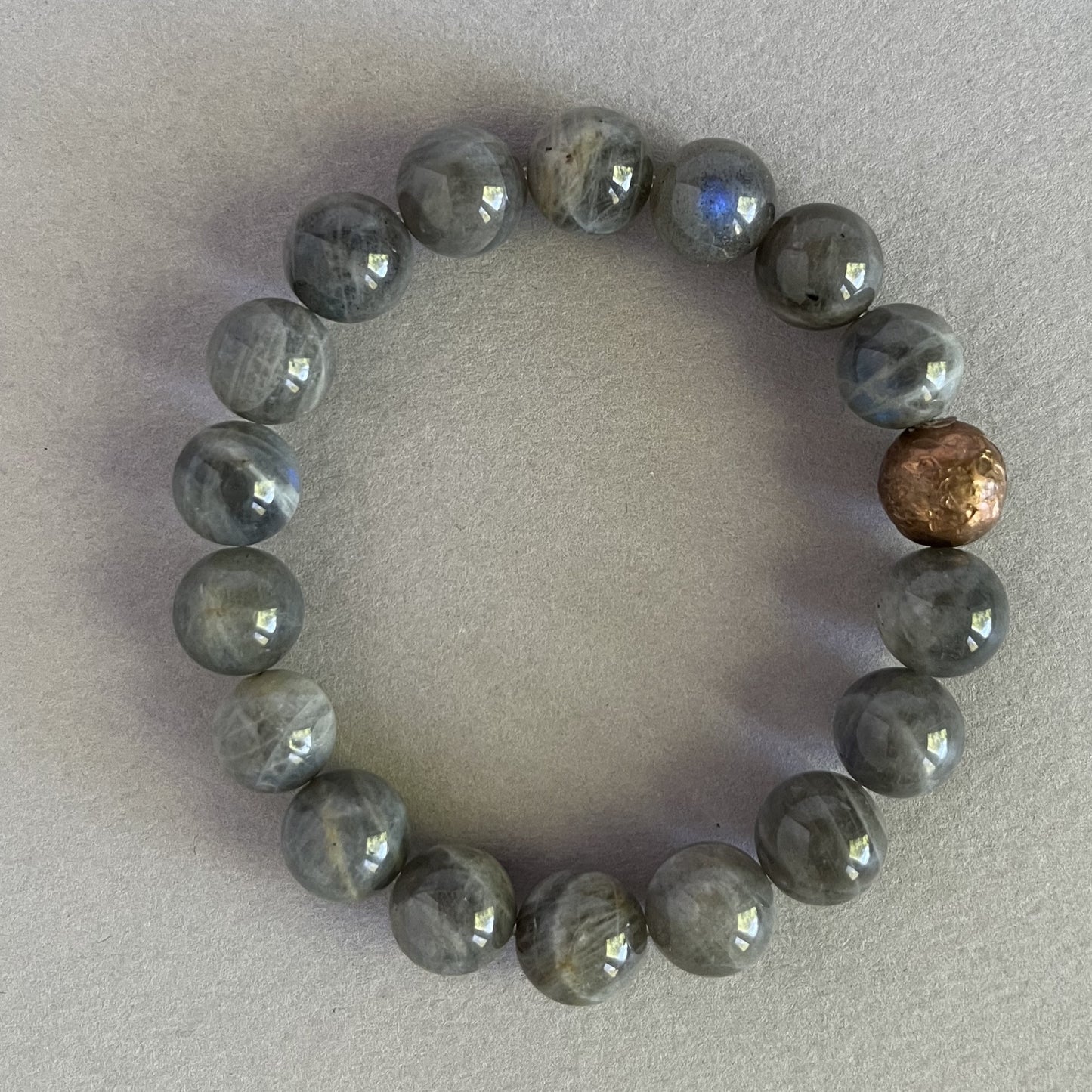 Labradorite Bracelet with Copper Accent Bead