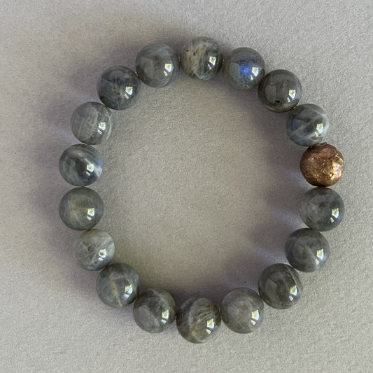 Labradorite Bracelet with Copper Accent Bead