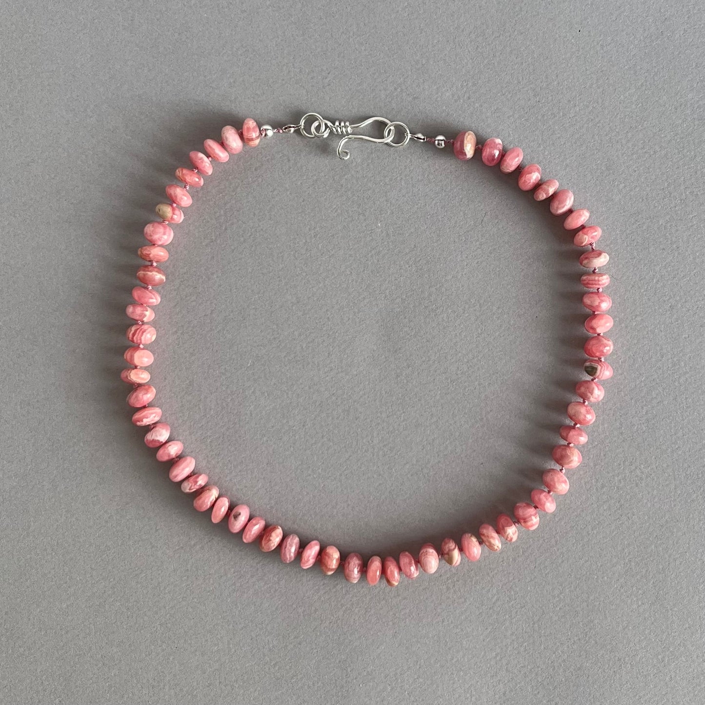Hand-Knotted Rhodochrosite Necklace