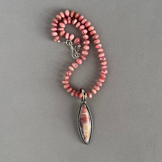 Hand-Knotted Rhodochrosite Necklace