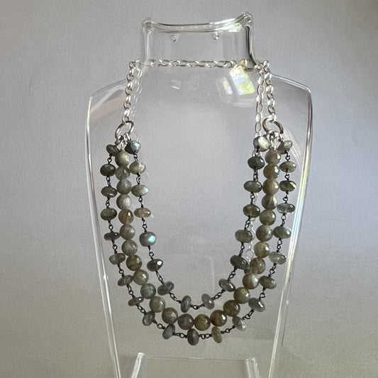 Layered Necklace with Labradorite